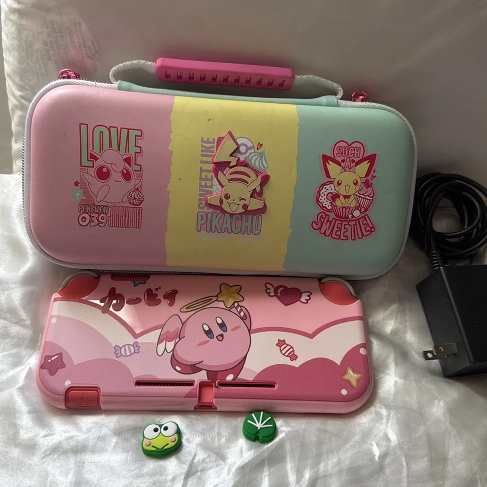 Nintendo Pink Handheld Console with Themed Case